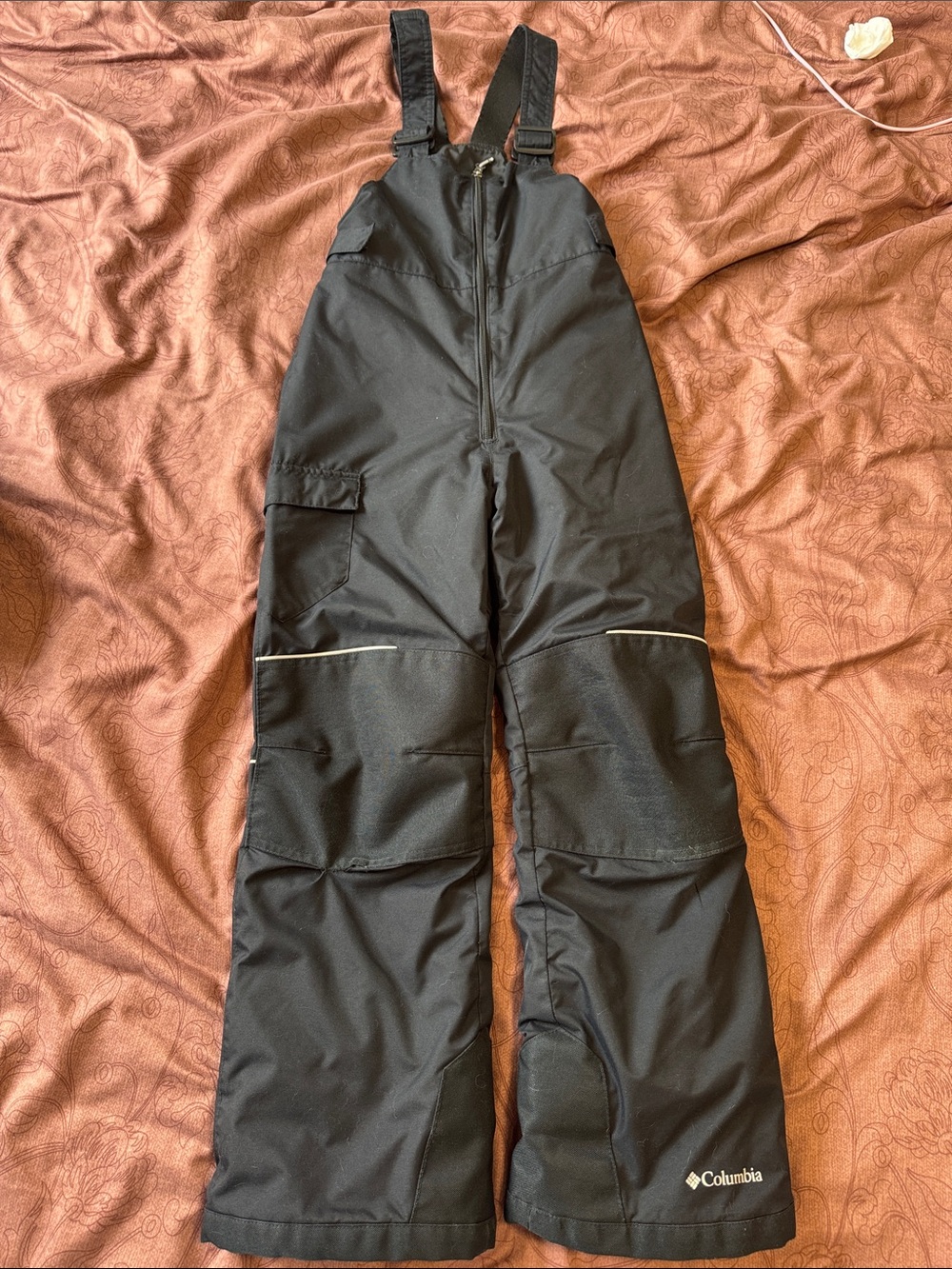 Columbia Black kids Insulated Snow Bib Pants with Adjustable Straps(size M10-12)